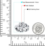 Horse Ring Oxidized Band Solid 925 Sterling Silver Thumb Ring (14mm)