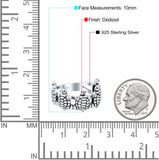 Turtles Oxidized Band Solid 925 Sterling Silver (10mm)