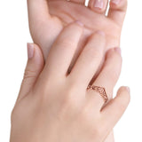 Fashion New Trend Simple Plain Filigree Chevron Midi Ring 925 Sterling Silver