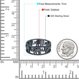 Elephant Ring Oxidized Band Solid 925 Sterling Silver Thumb Ring (7mm)