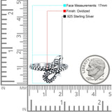 Snake Ring Oxidized Band Solid 925 Sterling Silver (17mm)
