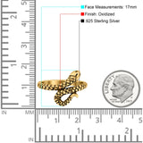 Snake Ring Oxidized Band Solid 925 Sterling Silver (17mm)
