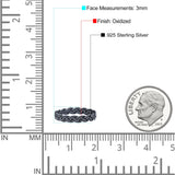 Rope Braided Ring Oxidized Band Solid 925 Sterling Silver Thumb Ring (3mm)
