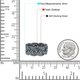 Rope Celtic Woven Knot Infinity Braided Style New Design Oxidized Band 925 Sterling Silver Thumb Ring 8mm(0.31)
