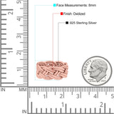 Eternity Rope Celtic Woven Knot Infinity Braided Style Ring Design Oxidized Band Solid 925 Sterling Silver Thumb Ring (8mm)