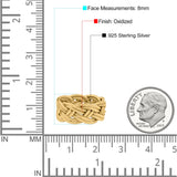 Rope Celtic Woven Knot Infinity Braided Style New Design Oxidized Band 925 Sterling Silver Thumb Ring 8mm(0.31)