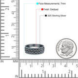 Braided Celtic New Design Spinner Style Oxidized Band Solid 925 Sterling Silver Thumb Ring 7mm(0.27)