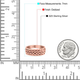 Braided Style Celtic Eternity Ring Spinner Style Oxidized Band Solid 925 Sterling Silver Thumb Ring (7mm)