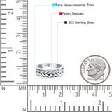 Braided Style Celtic Eternity Ring Spinner Style Oxidized Band Solid 925 Sterling Silver Thumb Ring (7mm)