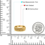 Braided Style Celtic Eternity Ring Spinner Style Oxidized Band Solid 925 Sterling Silver Thumb Ring (7mm)