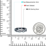 Celtic Band Braided New Trending Design Oxidized Solid 925 Sterling Silver Thumb Ring 4mm(0.15)