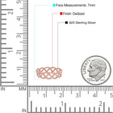 Braided Style Full Eternity Infinity Ring Oxidized Band Solid 925 Sterling Silver 7mm