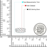 Braided Style Full Eternity Infinity Ring Oxidized Band Solid 925 Sterling Silver 7mm