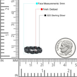 Intricate Weave Braided Knot Promise Oxidized Rope Band New Design Solid 925 Sterling Silver Thumb Ring 5mm