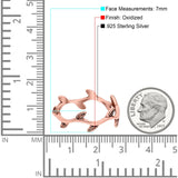 Vine Ring Oxidized Band Solid 925 Sterling Silver Thumb Ring (7mm)