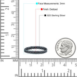 Multi Braided Unique Criss Cross Celtic Oxidized Band Thumb Ring (3mm)
