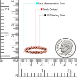 Multi Braided Unique Criss Cross Celtic Oxidized Band Thumb Ring (3mm)