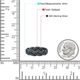 Classic Braided Style Weave Rope Knot Oxidized Band Thumb Ring (4mm)