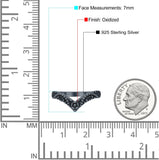 V Shape Band Oxidized Ring Solid 925 Sterling Silver Thumb Ring (7mm)