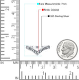 V Shape Band Oxidized Ring Solid 925 Sterling Silver Thumb Ring (7mm)