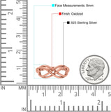 Infinity Band Oxidized Ring Solid 925 Sterling Silver (8mm)