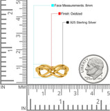 Infinity Band Oxidized Ring Solid 925 Sterling Silver (8mm)