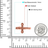Ankh Cross Band Oxidized Ring Solid 925 Sterling Silver (14mm)