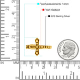 Ankh Cross Band Oxidized Ring Solid 925 Sterling Silver (14mm)