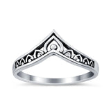 Heart Petite Thumb Ring Chevron Midi V Filigree 925 Sterling Silver