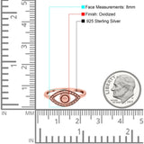 Eye Ring Oxidized Band Solid 925 Sterling Silver (8mm)