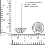 Eye Ring Oxidized Band Solid 925 Sterling Silver (8mm)