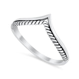 Midi Thumb Ring V Band Chevron Plain Heart Cable 925 Sterling Silver