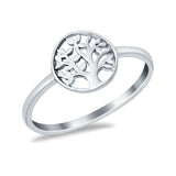 Petite Dainty Tree of Life Thumb Ring Band Round 925 Sterling Silver