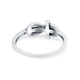 Tangled Knot Infinity Band Ring Thumb Ring Oxidized Round 925 Sterling Silver