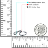 Bali Wave Plain Ring Oxidized Wave Band 925 Sterling Silver (8mm)