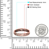 Aztec Ring Oxidized Band Solid 925 Sterling Silver Thumb Ring (4mm)