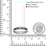 Aztec Ring Oxidized Band Solid 925 Sterling Silver Thumb Ring (4mm)