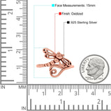 Dragonfly Band Oxidized Ring Solid 925 Sterling Silver Thumb Ring (15mm)