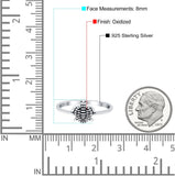 Turtle Band Oxidized Ring Solid 925 Sterling Silver Thumb Ring (8mm)
