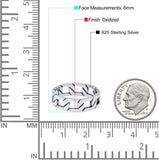 Link Chain Band Oxidized Ring Solid 925 Sterling Silver Thumb Ring (6mm)