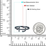 Anchor Band Oxidized Ring Solid 925 Sterling Silver Thumb Ring (8mm)