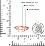 Anchor Band Oxidized Ring Solid 925 Sterling Silver Thumb Ring (8mm)