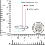 Anchor Band Oxidized Ring Solid 925 Sterling Silver Thumb Ring (8mm)