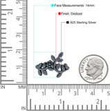 Leaves & Vines Band Oxidized Ring Solid 925 Sterling Silver Thumb Ring (14mm)