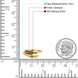 Arrow Oxidized Band Solid 925 Sterling Silver (7mm)