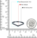 V Dot Band Oxidized Ring Solid 925 Sterling Silver Thumb Ring (7mm)
