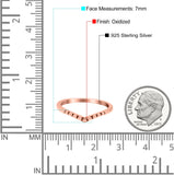 V Dot Band Oxidized Ring Solid 925 Sterling Silver Thumb Ring (7mm)