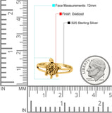 Turtle Band Oxidized Ring Solid 925 Sterling Silver Thumb Ring (12mm)