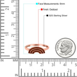 Rainbow Band Oxidized Ring Solid 925 Sterling Silver Thumb Ring (6mm)