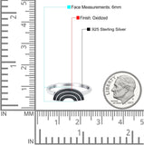 Rainbow Band Oxidized Ring Solid 925 Sterling Silver Thumb Ring (6mm)